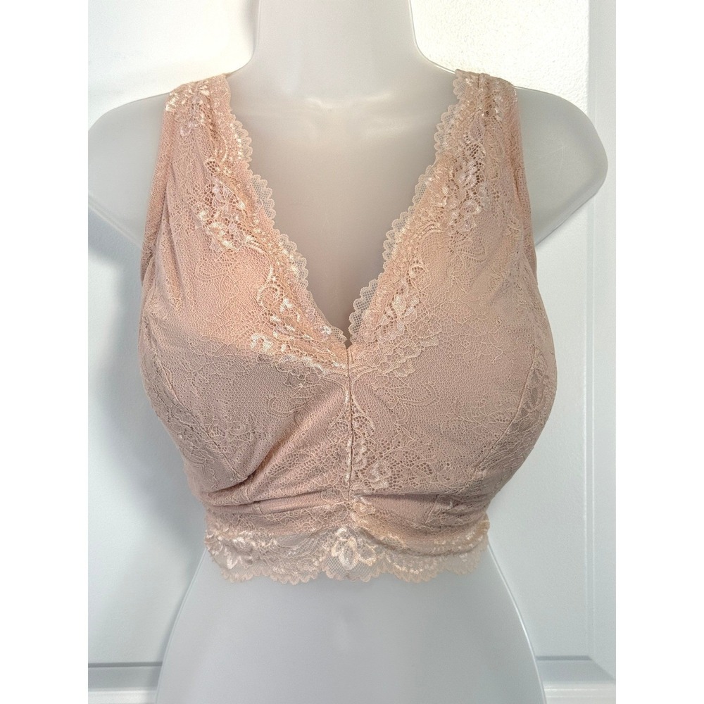 NWT Dreamfit Lace Bralette 3X Nude Wireless Bra‎ Bridal Bride XXXL Lounge